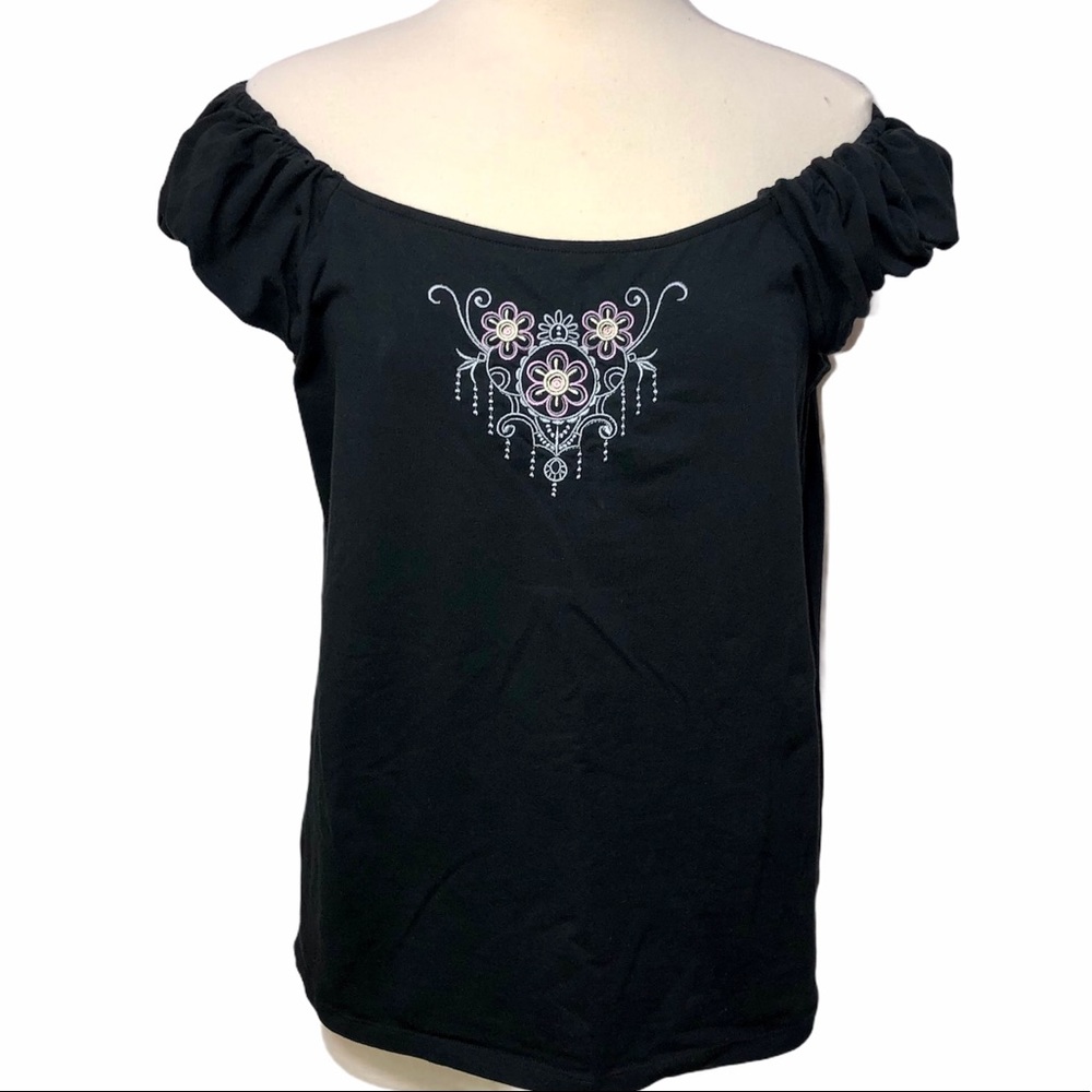 Who What Wear Women’s Plus Size Black Embroidered Knit Top XXL - NWT